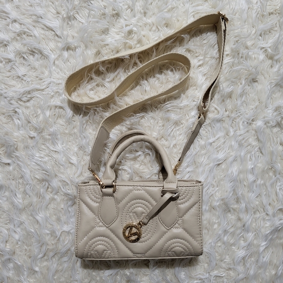 Valentino Orlandi Handbags - Valentino Orlandi Crossbody Purse Cream Color With Gold Hardware